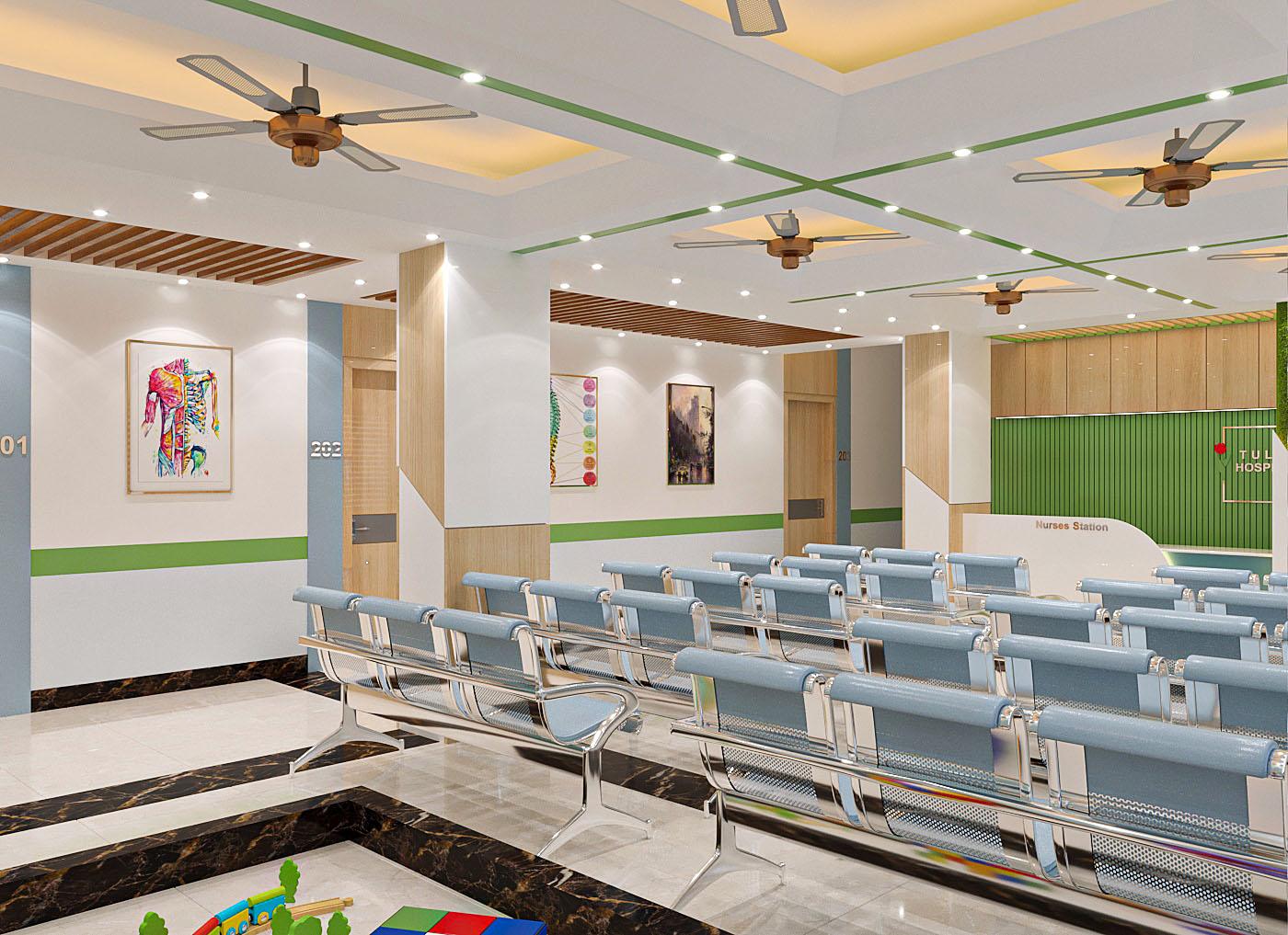 Contemporary healthcare waiting area interior design concept