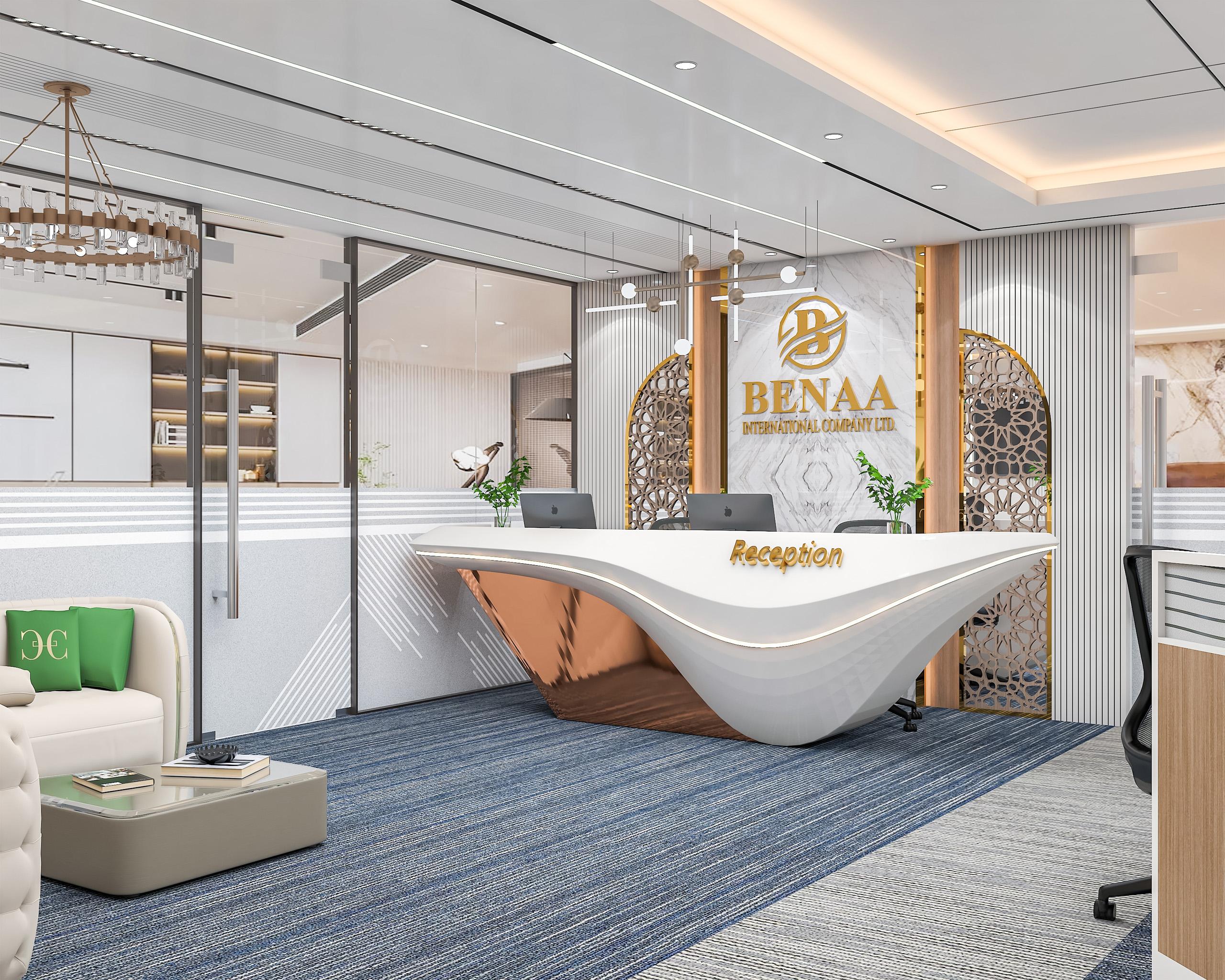 Modern hospital reception interior design with an accessible registration desk