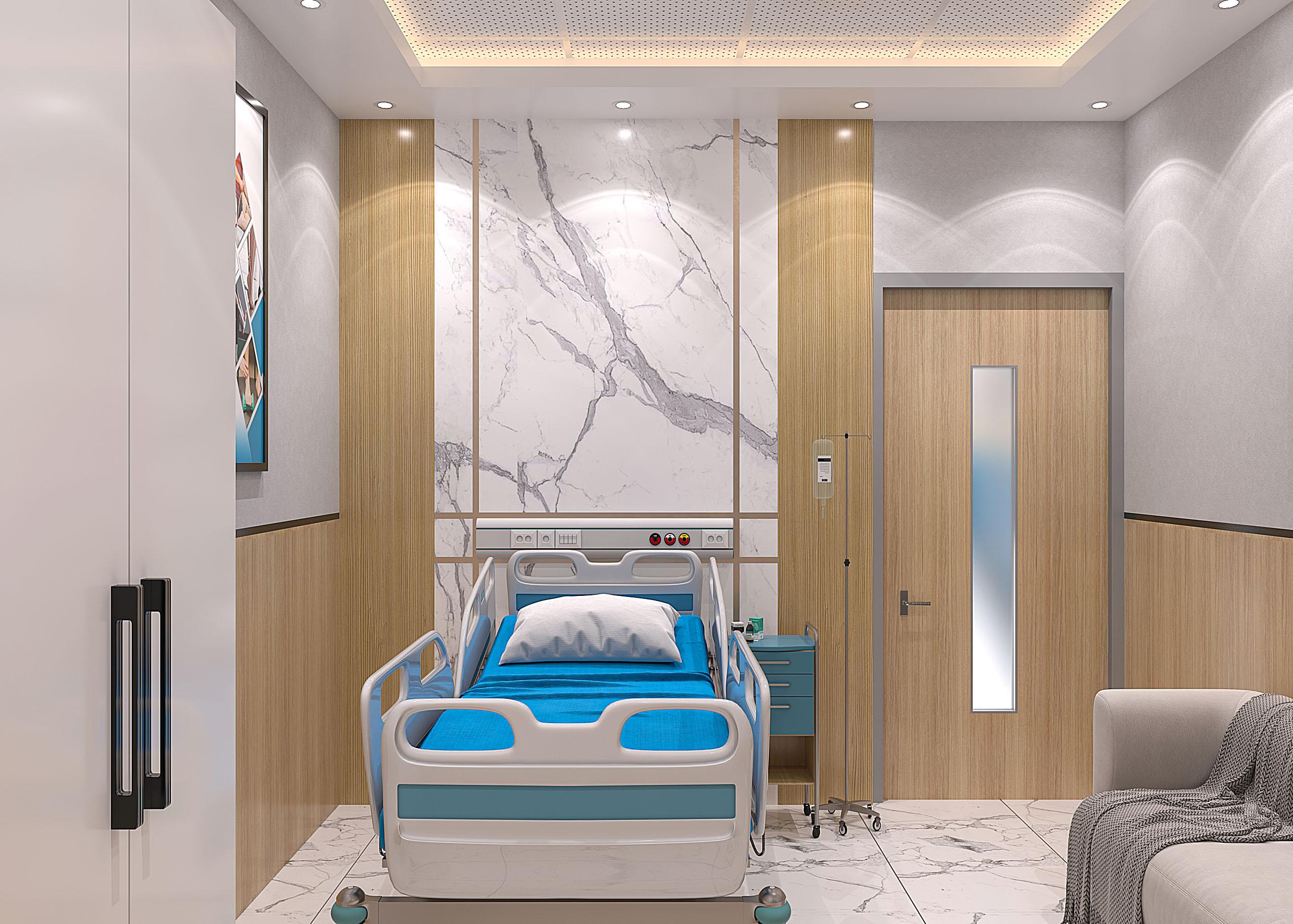 Modern diagnostic center interior design with a functional patient reception area